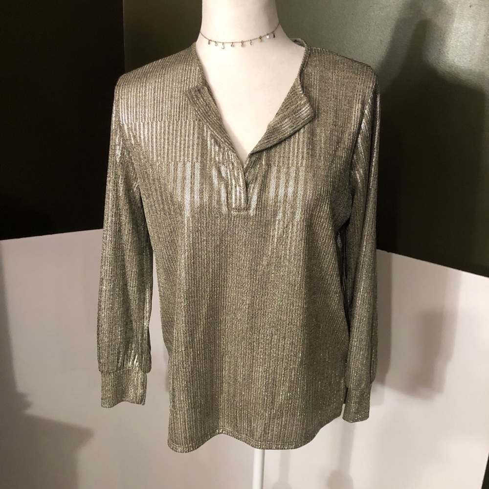 NWOT Kim & Cami Silver Top Size S